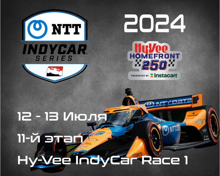 11-й этап Индикар 2024, Ньютон. (IndyCar, Hy-Vee IndyCar Race 1) 12-13 Июля